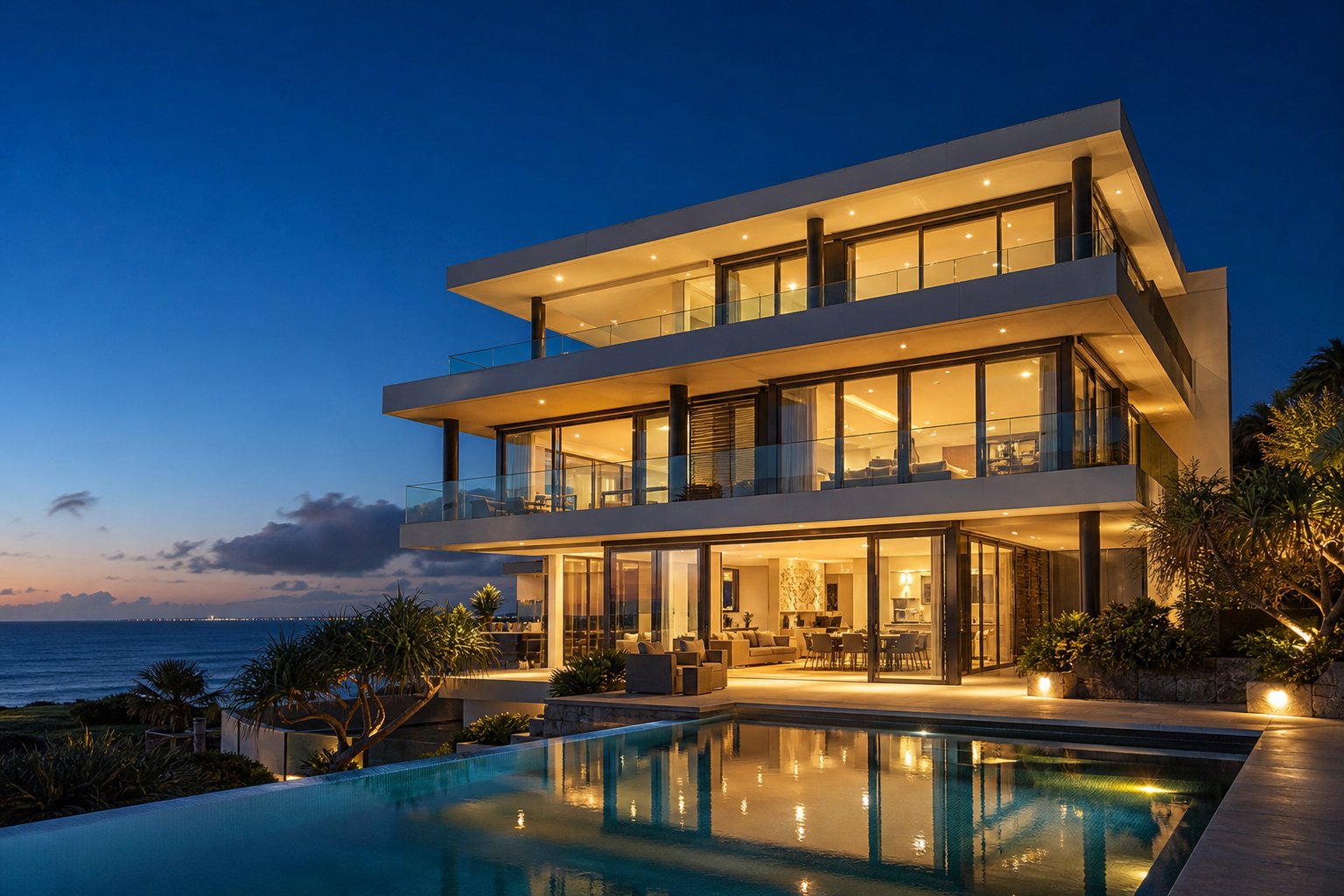 integrated aluminium french window and door systems specified consistently across a premium coastal australian residence