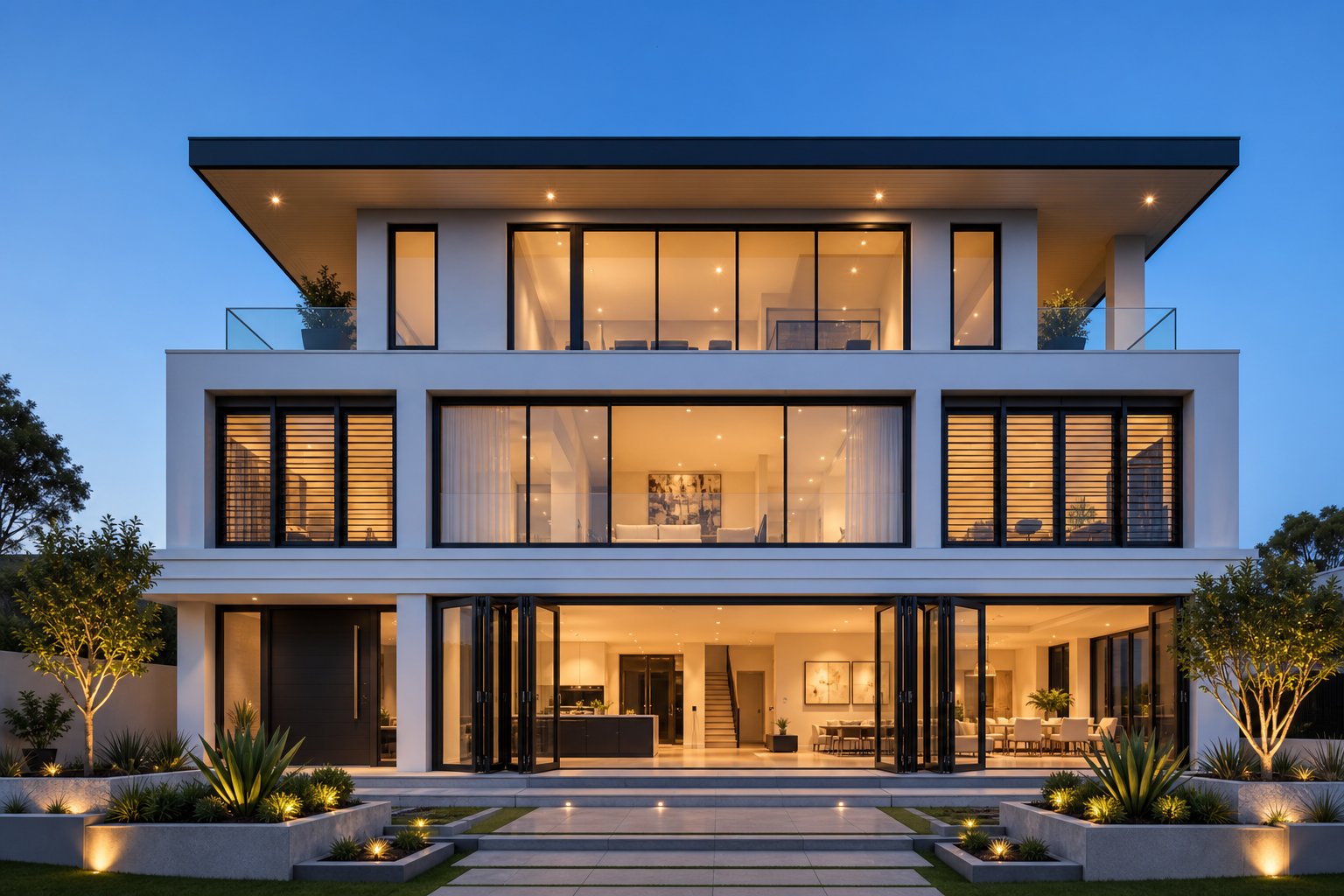 integrated aluminium mullion system across residential and commercial window configurations on a modern australian home