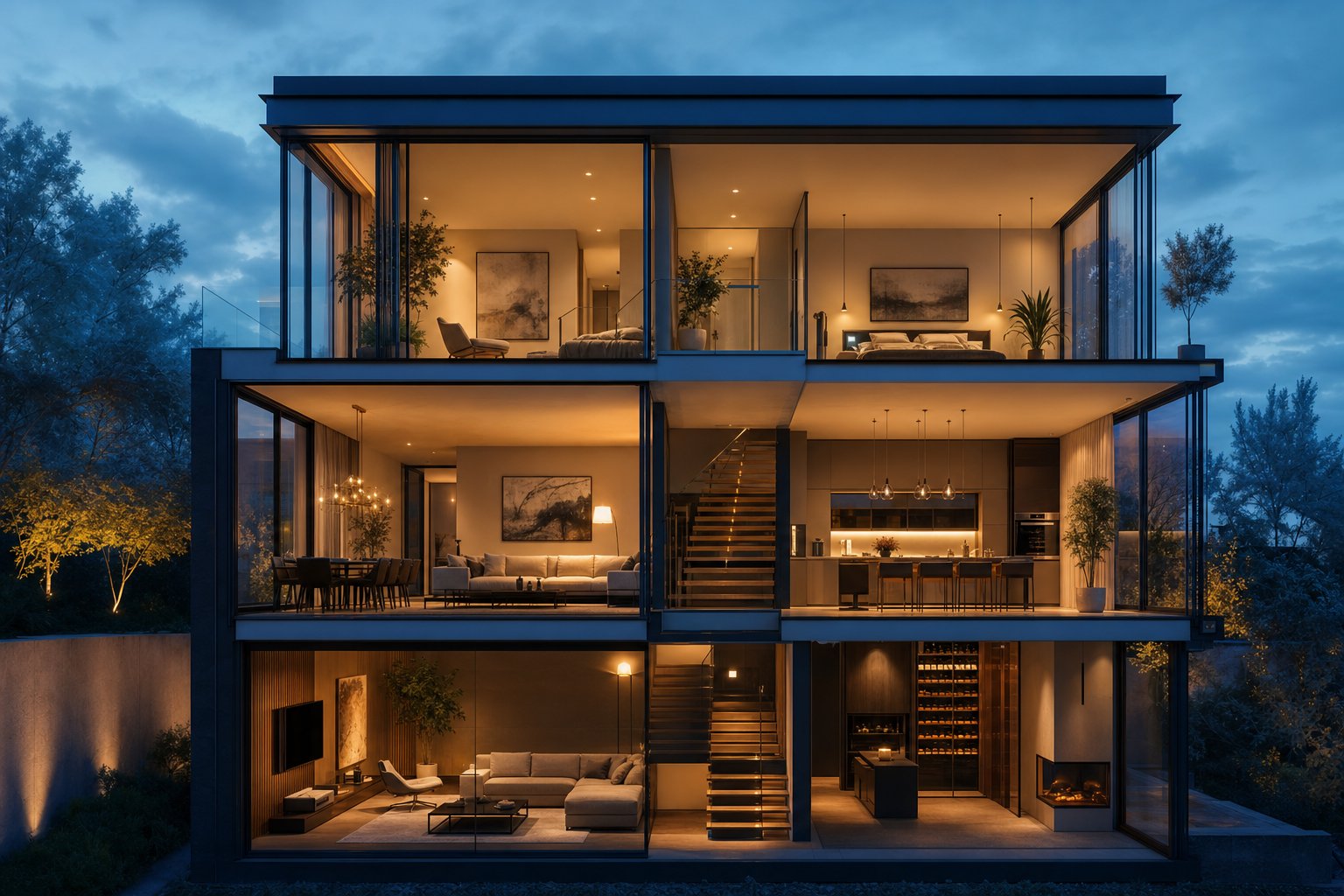 modern thermally upgraded aluminium windows retaining warmth inside a contemporary australian home at dusk