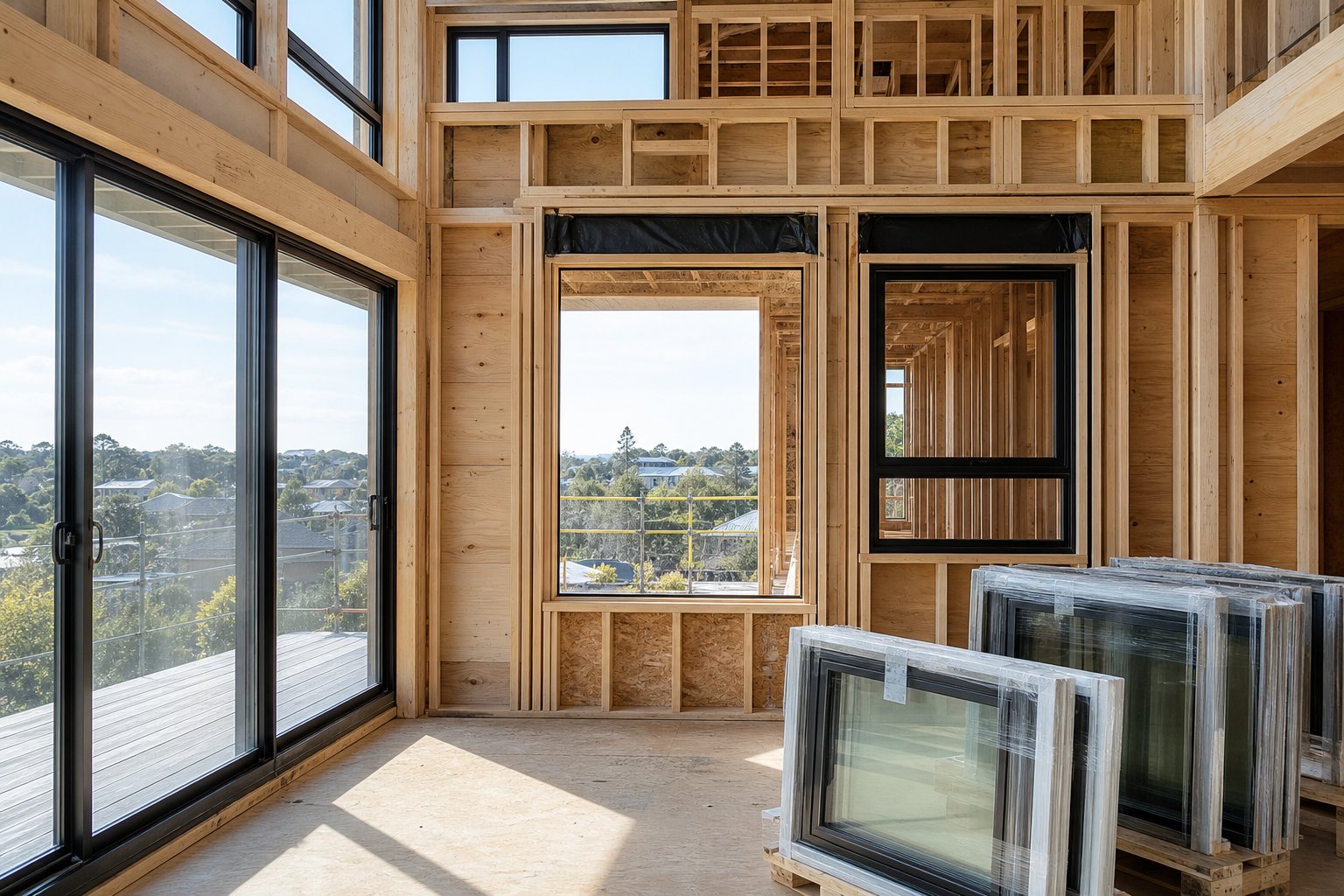 new build installation benefits from purpose made openings and coordinated scheduling reducing labour costs