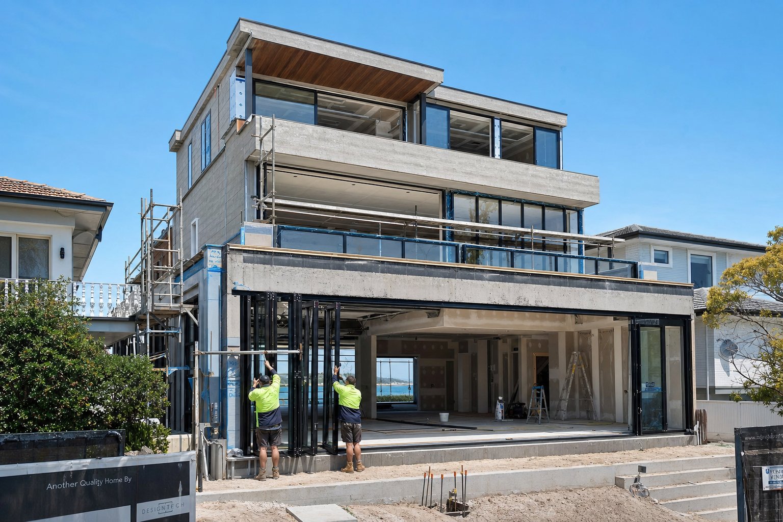 new builds allow aluminium windows to be specified during design for seamless structural integration
