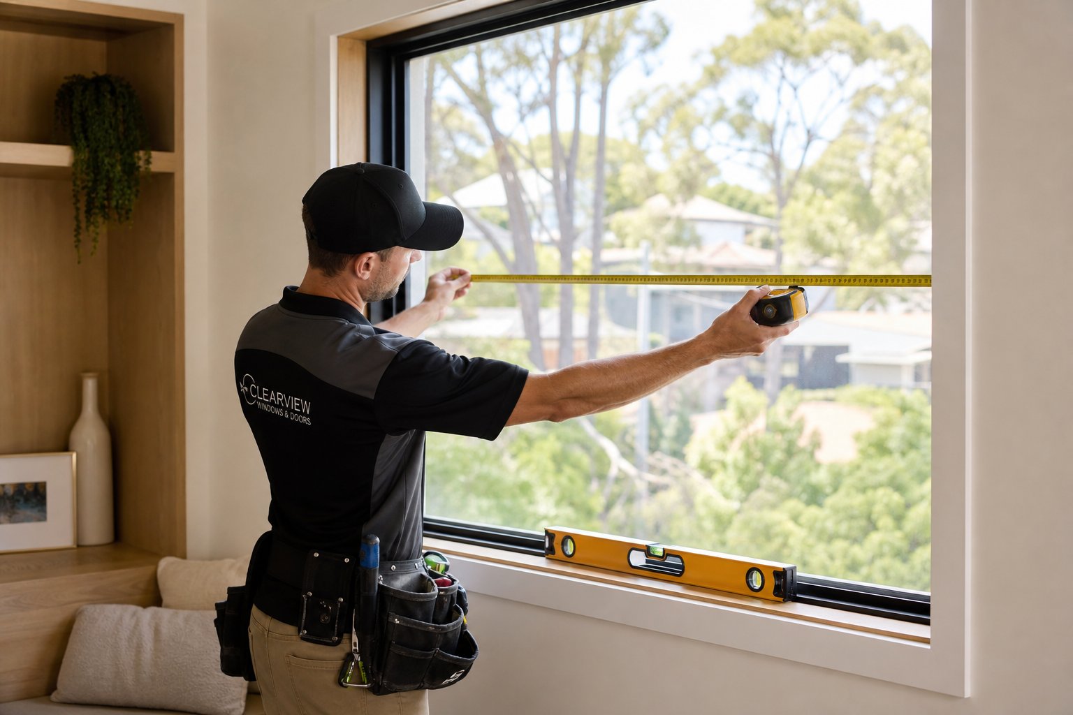 precise measurement at multiple points ensures aluminium insert windows fit correctly within existing frames