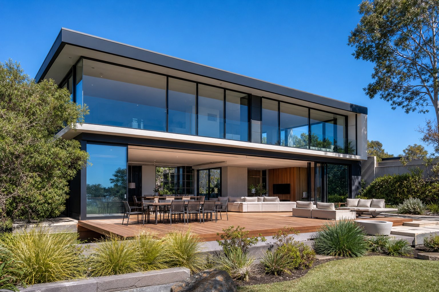 slim aluminium frames maximise glass area and deliver a contemporary aesthetic that alternative frame materials cannot match