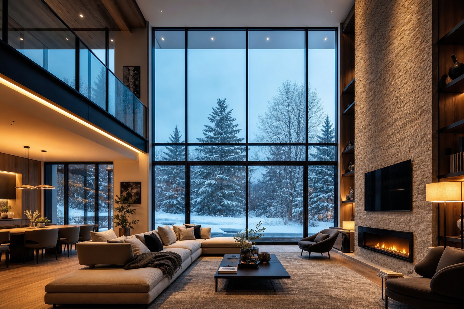 thermally broken aluminium mullions maintaining condensation free interior surfaces in cold weather