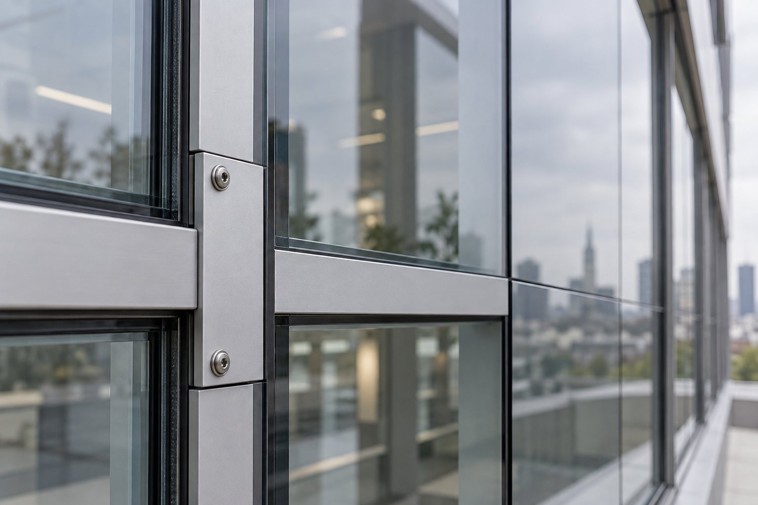 aluminium fixed window configurations showing captured glazed and flush glazed commercial systems with varying sightline widths