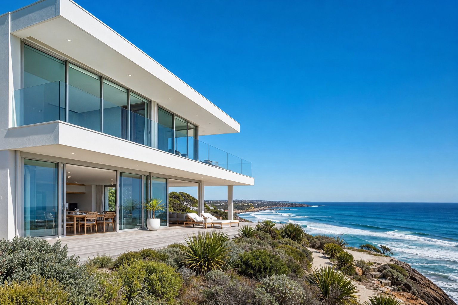 coastal australian home with marine grade aluminium sliding windows designed for salt air resistance