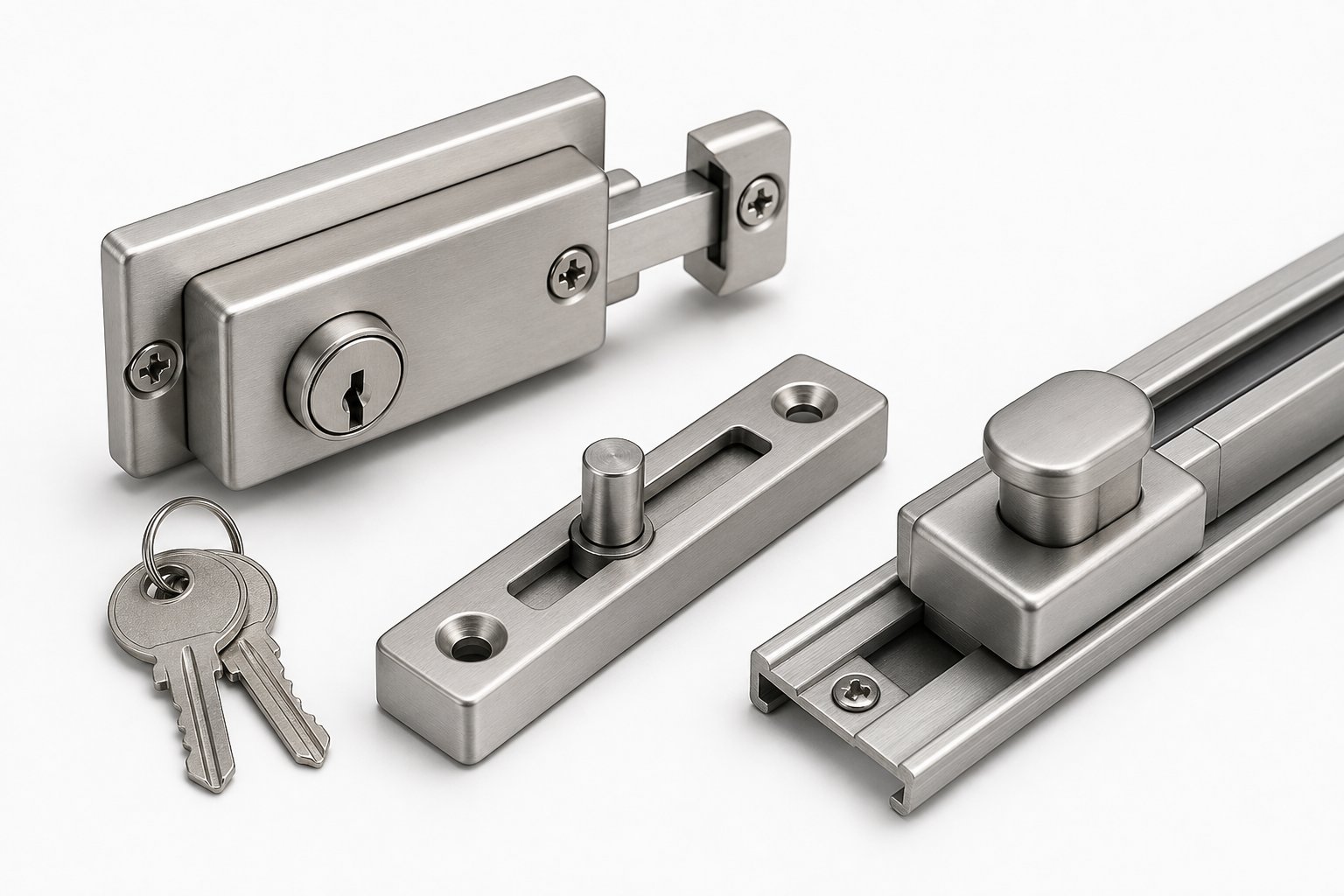 common sliding window lock types including keyed bolts pin locks and track mounted stoppers
