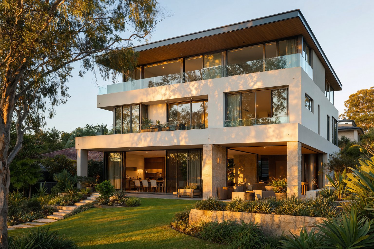 completed multi window aluminium installation in a modern australian timber framed home
