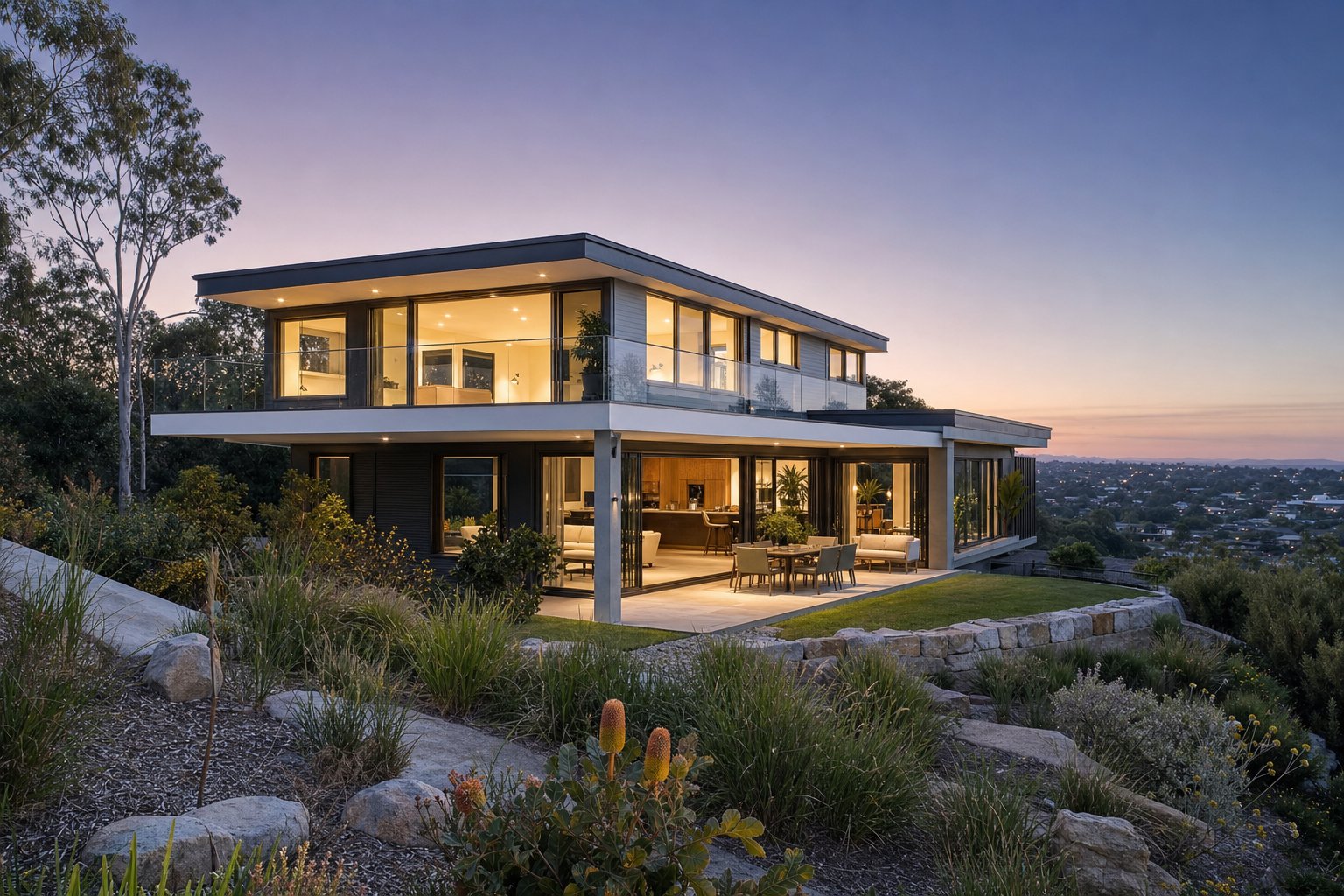 completed queensland home featuring custom aluminium windows and sliding doors specified for local climate and compliance requirements