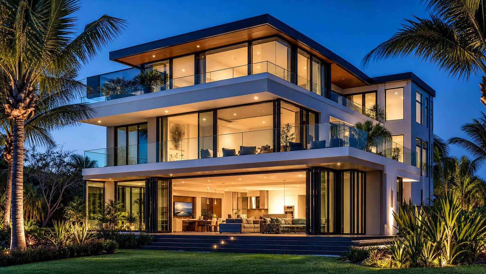 contemporary three storey home featuring multiple aluminium window styles including bi fold doors casement windows and fixed glass panels