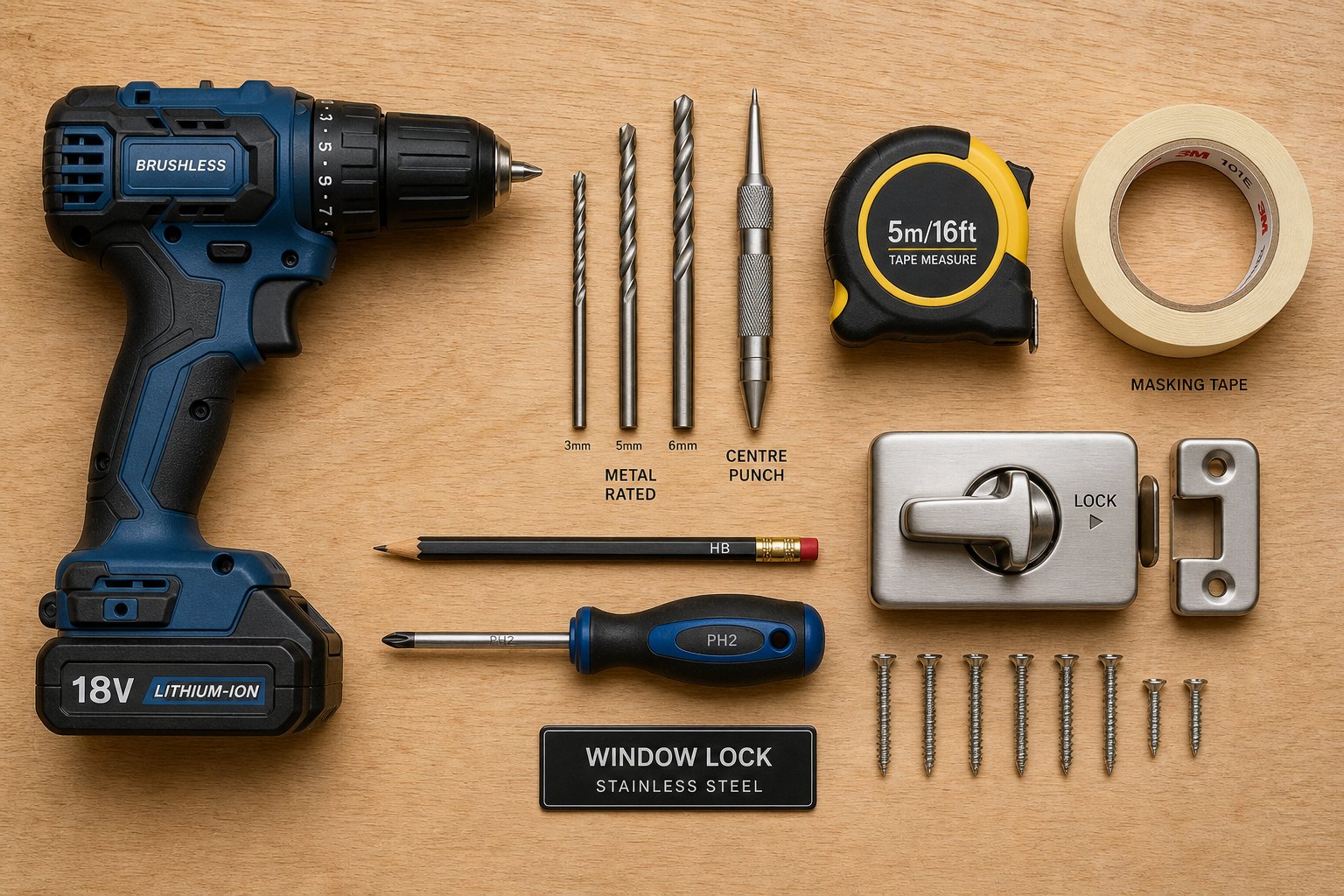 essential tools and hardware for installing aftermarket locks on aluminium sliding windows