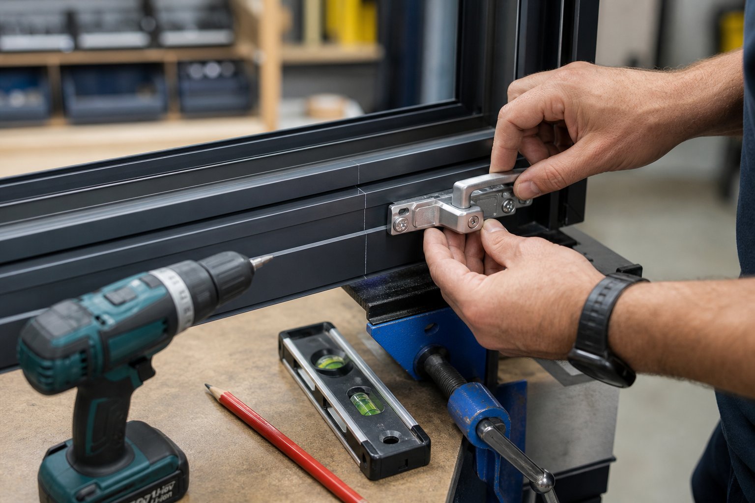 installing an aluminium window latch with proper alignment and pilot hole preparation on an australian spec frame
