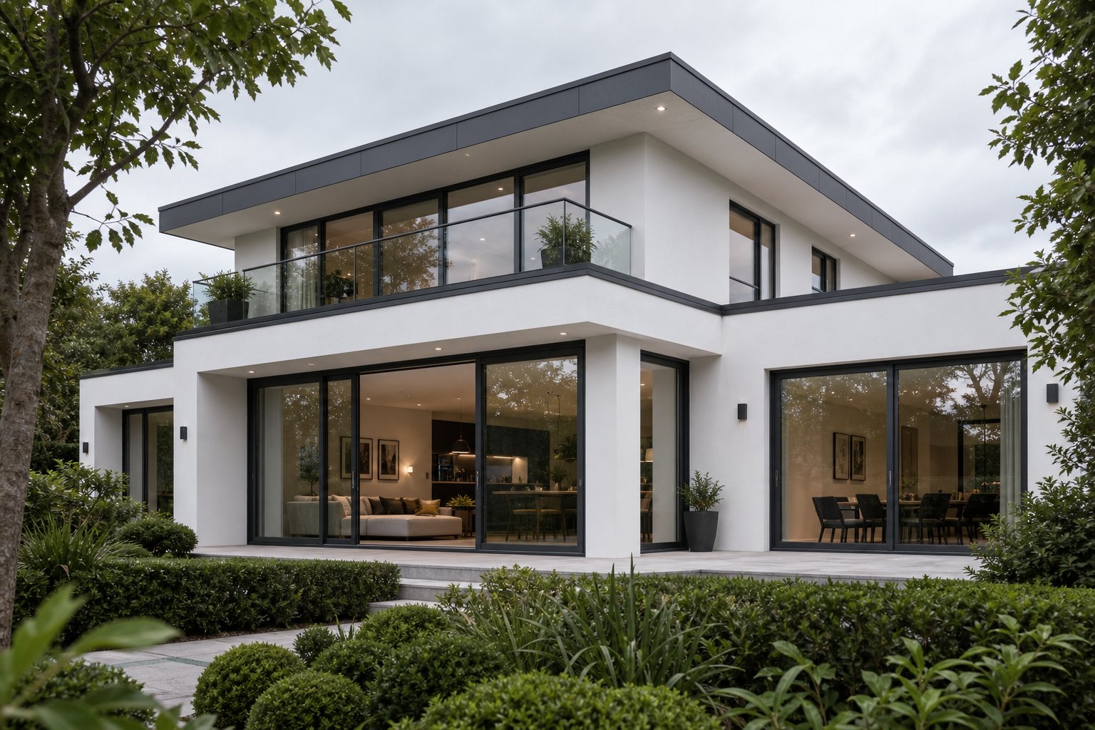 matt finish aluminium frames on a modern facade demonstrating soft light absorption and clean lines