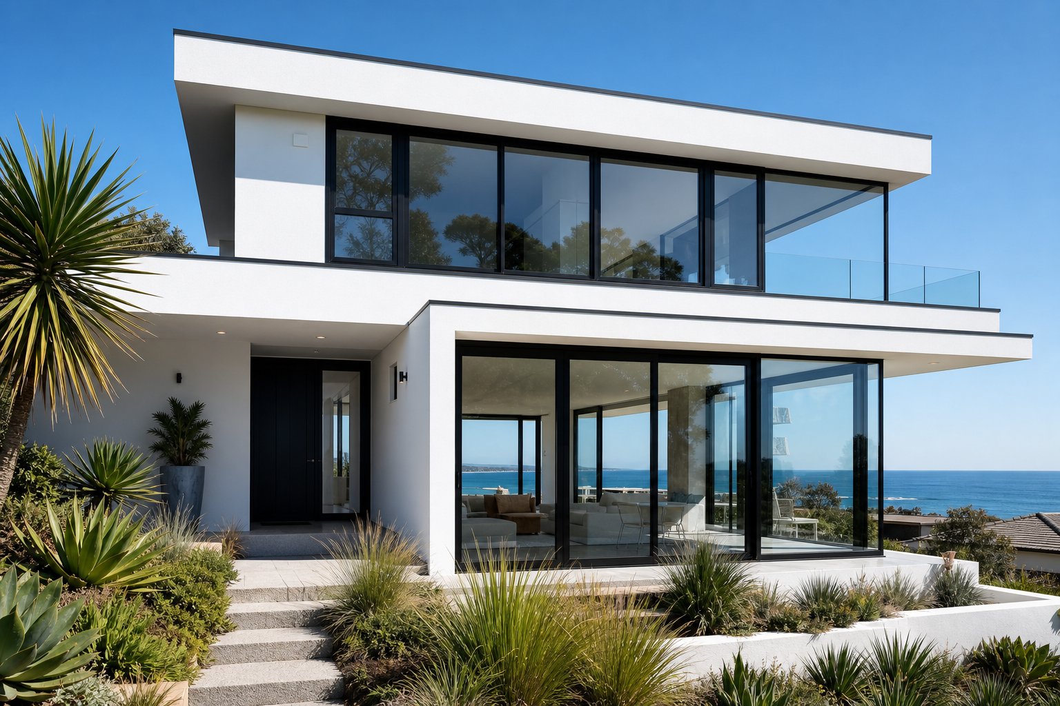 powder coated aluminium flush casement windows maintaining their pristine finish in an australian coastal environment