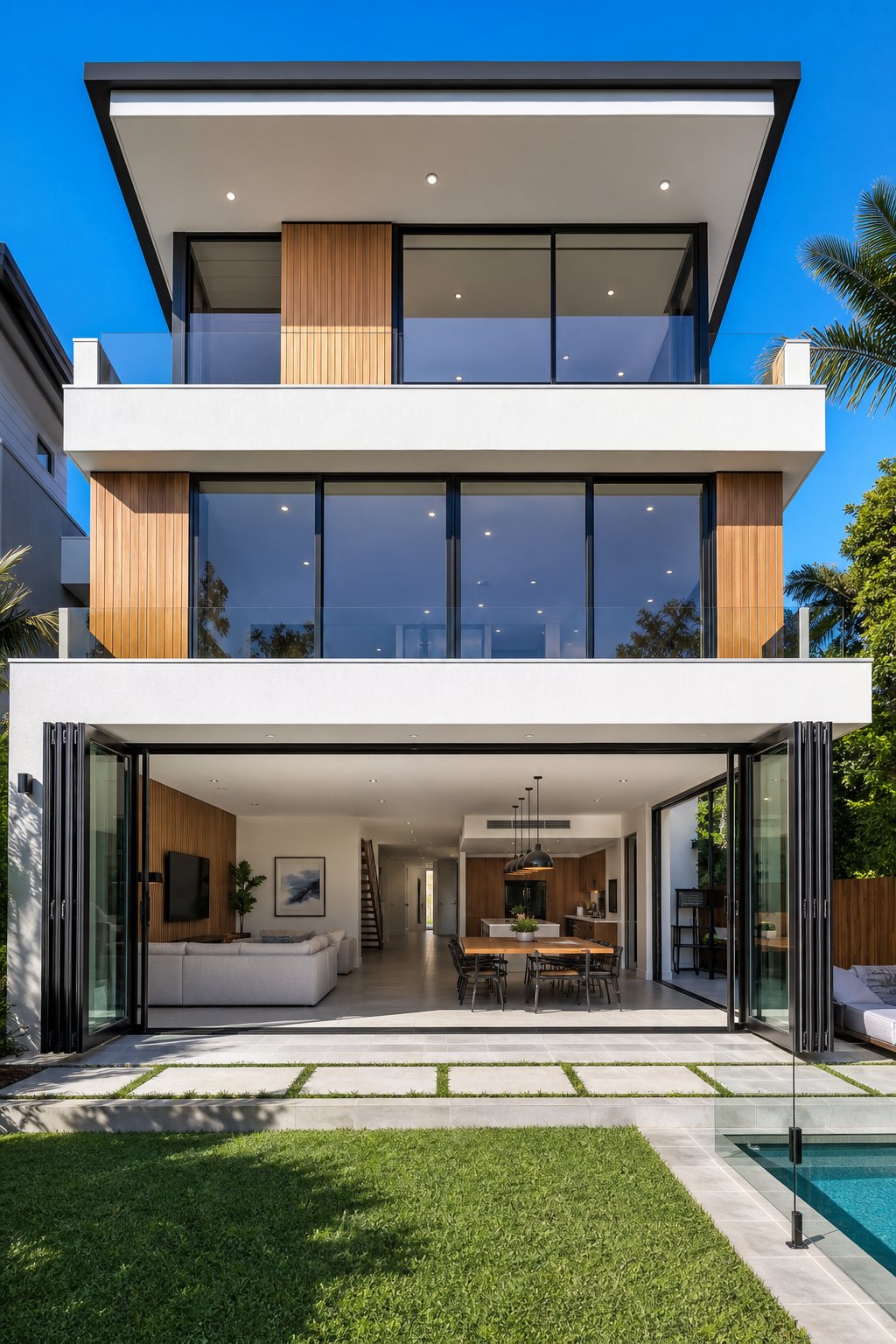 premium aluminium bi fold doors and windows on a modern australian home designed for performance and style