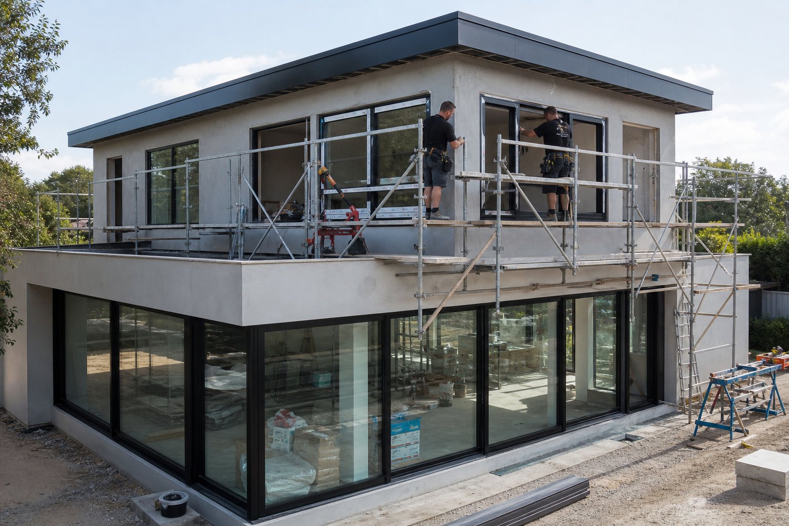 professional installation of aluminium windows showing the scope difference between supply only and supply and fit projects