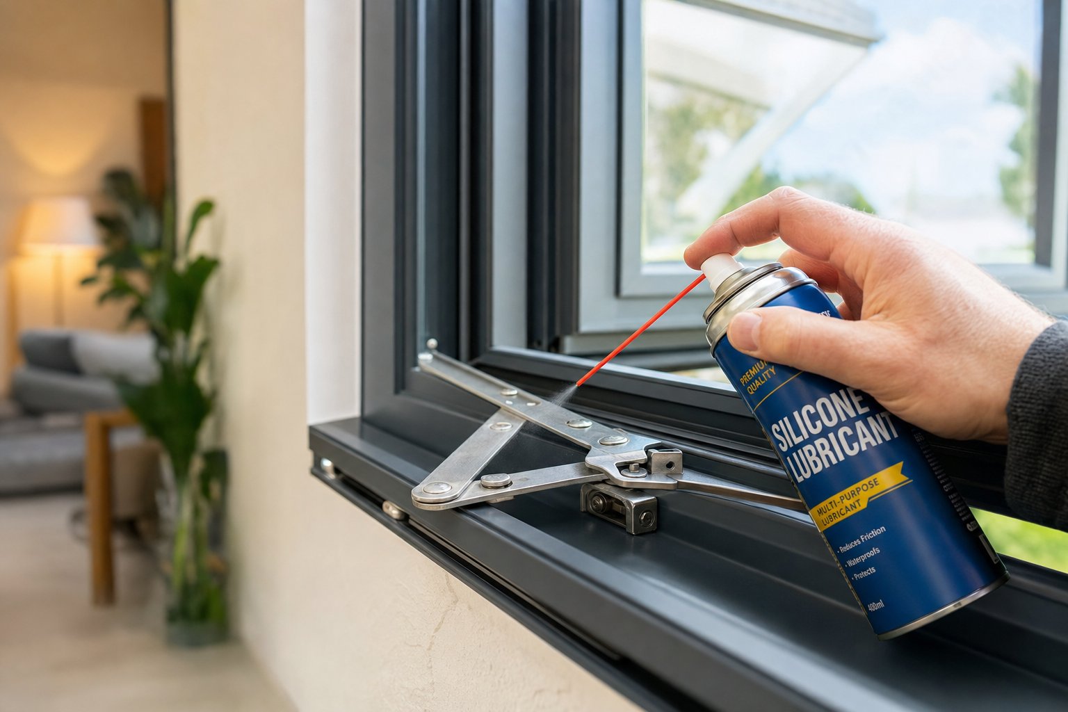 regular lubrication of aluminium window friction stay hinges extends smooth operation and prevents premature wear