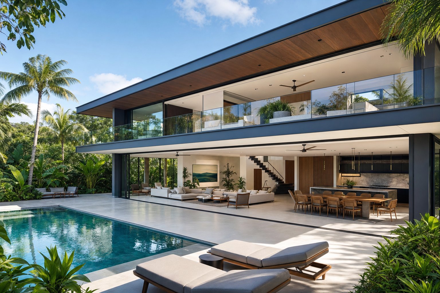 slim aluminium window frames spanning wide openings on a contemporary australian home demonstrating superior strength to weight performance