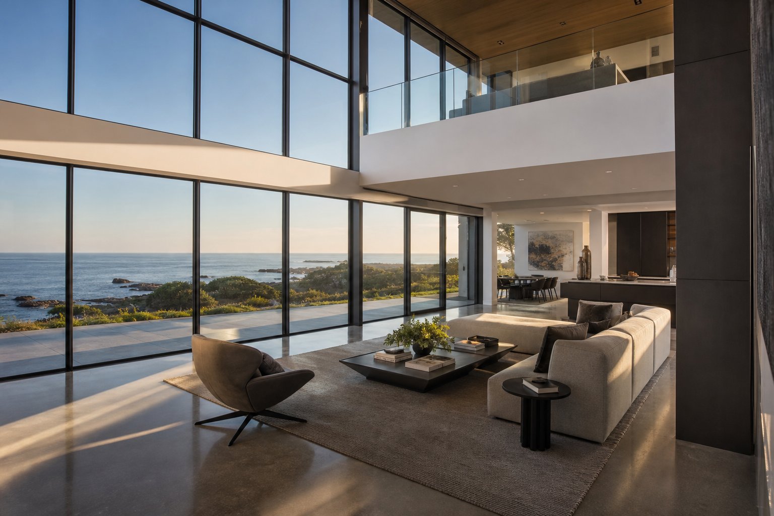 thermally broken aluminium window frames delivering energy efficiency without sacrificing coastal views