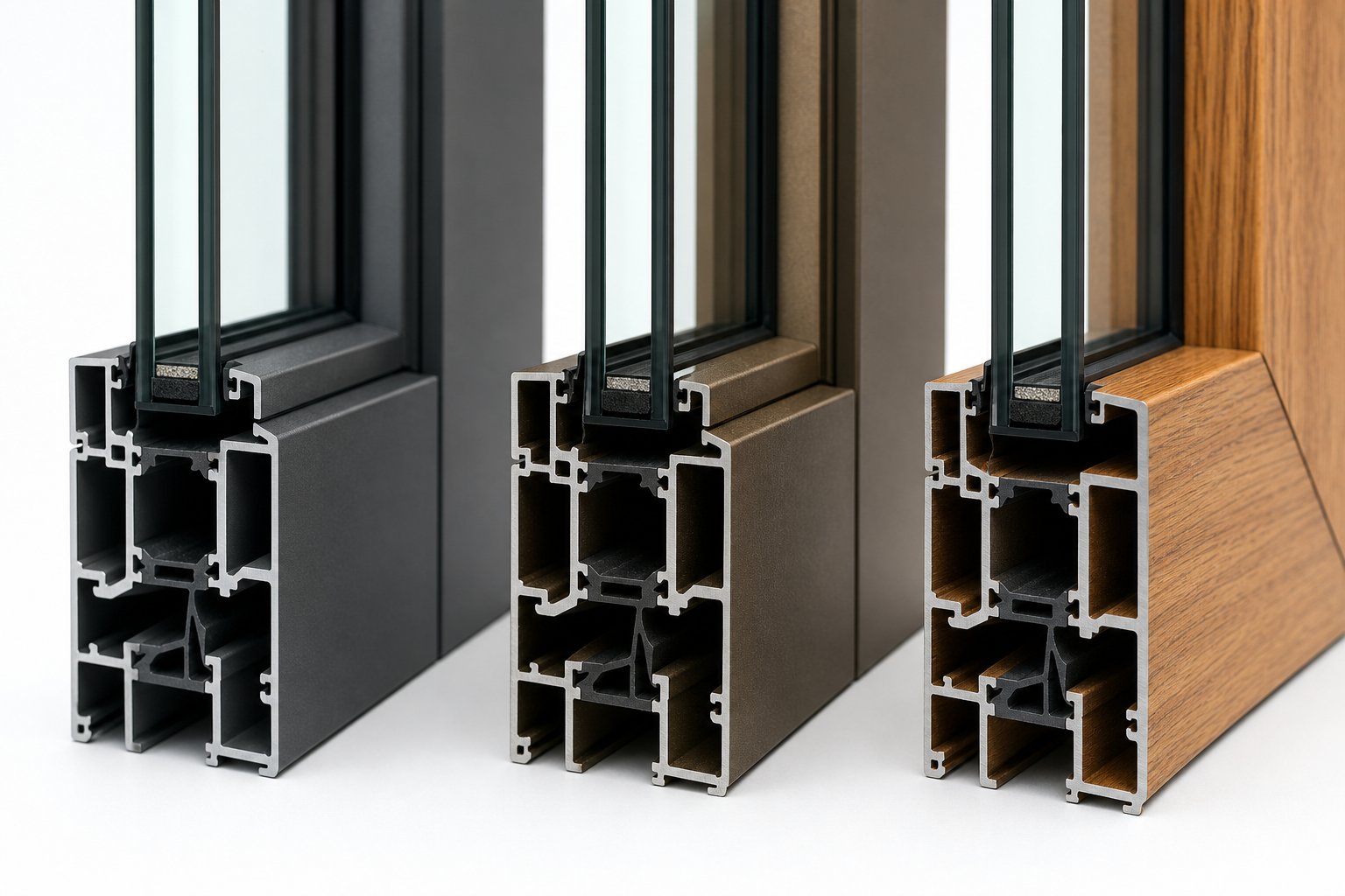 three aluminium finish types compared powder coating anodising and woodgrain lamination