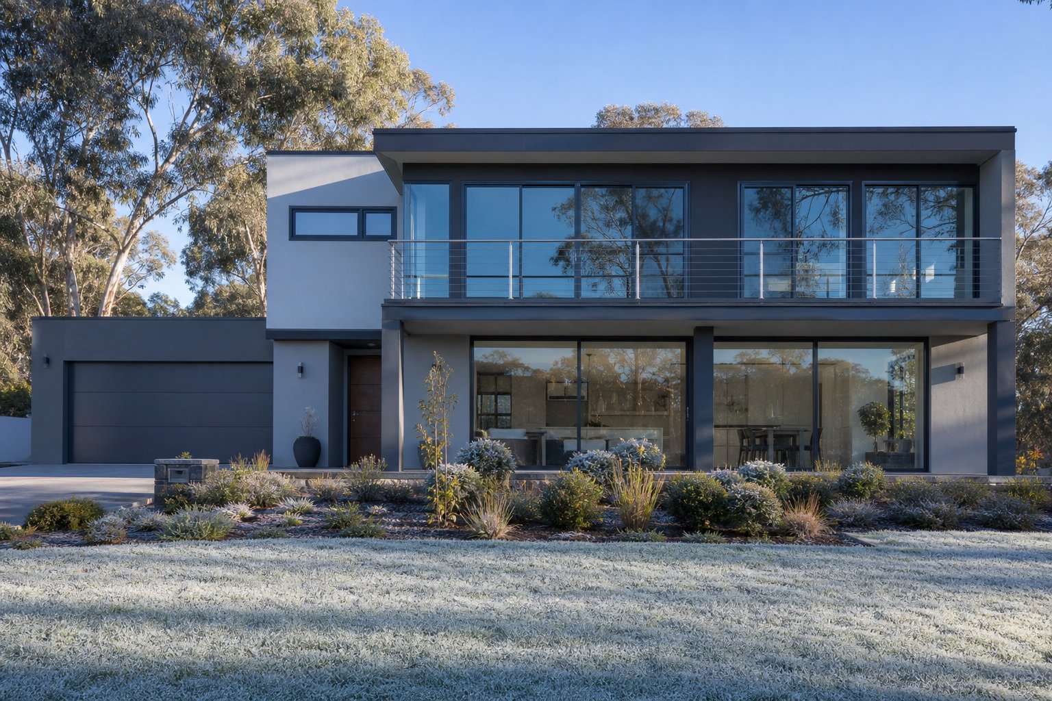 well maintained aluminium windows on a canberra home withstanding frost and bushland conditions
