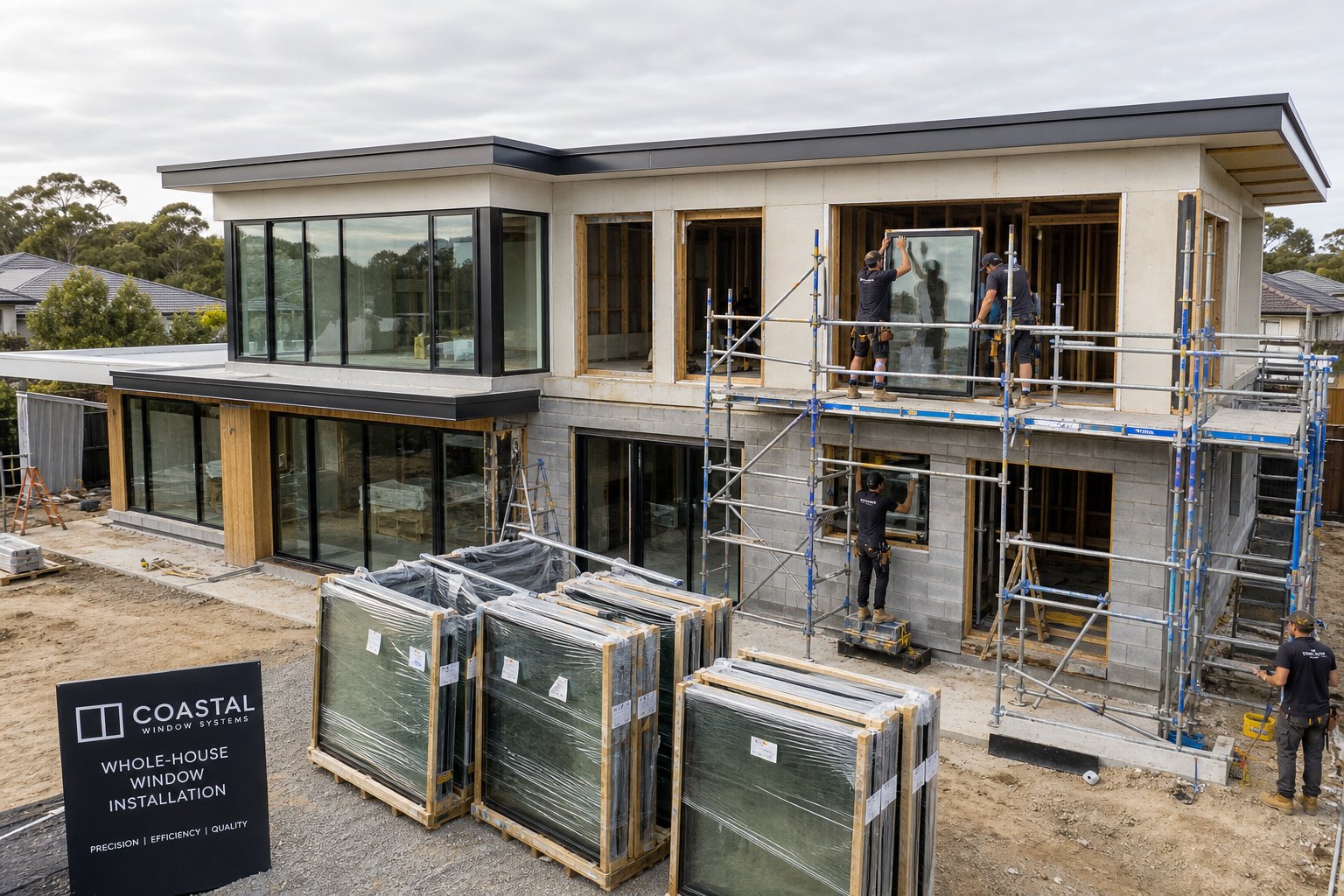 whole house aluminium window installation projects achieve lower per unit costs through bulk pricing and scheduling efficiency