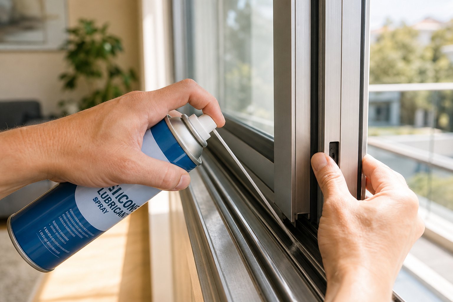 cleaning and lubricating aluminium sliding window tracks restores smooth operation without replacing parts