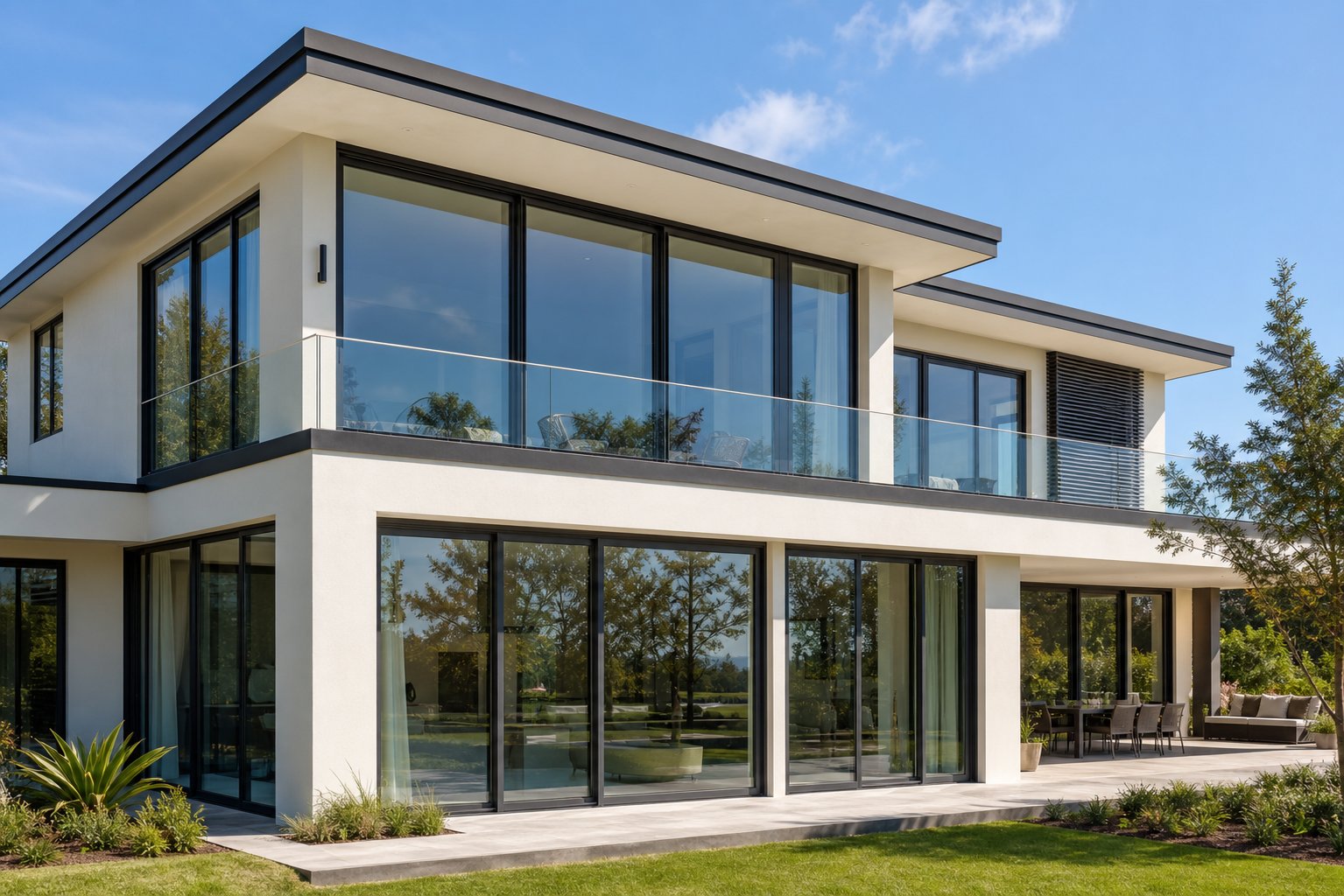 high performance glazing in thermally broken aluminium bifold window frames