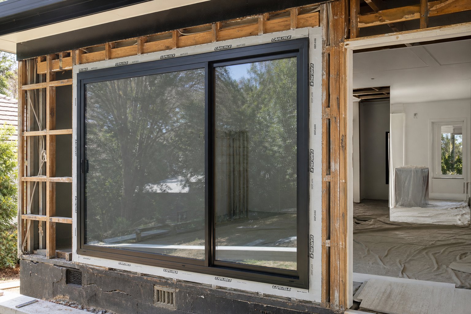 professional aluminium window installation showing proper flashing and waterproofing for wollongong's coastal conditions