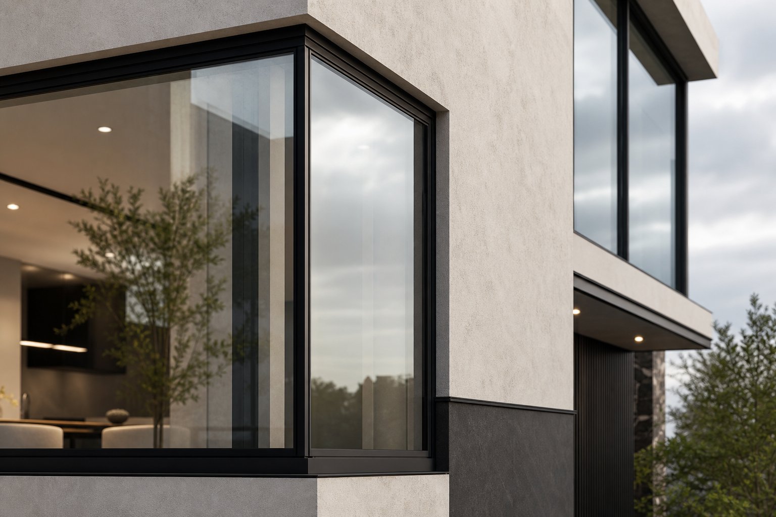 slim profile thermally broken aluminium window frame demonstrating minimal sightlines and maximum glass area