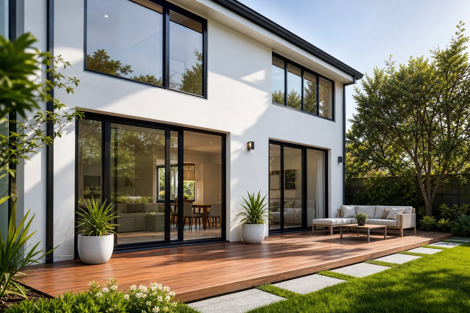 well maintained black aluminium sliding windows retaining their original finish quality after years of proper seasonal care